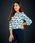 Three Quarter Sleeve Round Neck Top